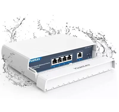 4-Port PoE Switch Gigabit- Waterproof Outdoor Ethernet Unmanaged Network • $35