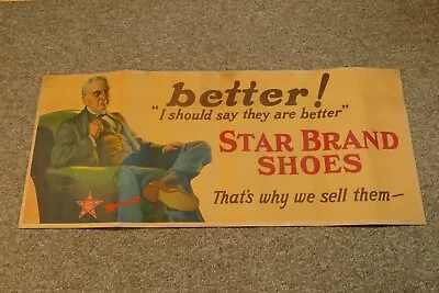 RARE 1920s/1930s Original STAR BRAND SHOES Large Paper Cardstock Sign Poster • $854.48
