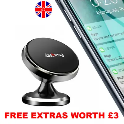 In Car Magnetic Phone Holder Mount Dashboard Dash Mobile Rotate 360 Swivel Stick • £5.95