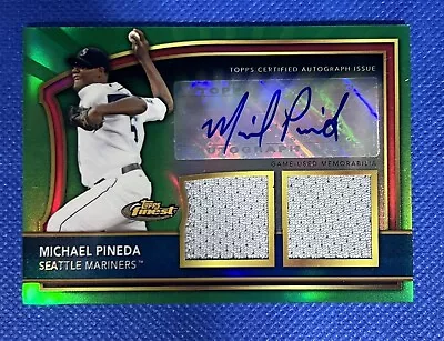 2011 Topps Finest Green Refractor Dual Relics  /149 Michael Pineda Rookie Auto • $9.50