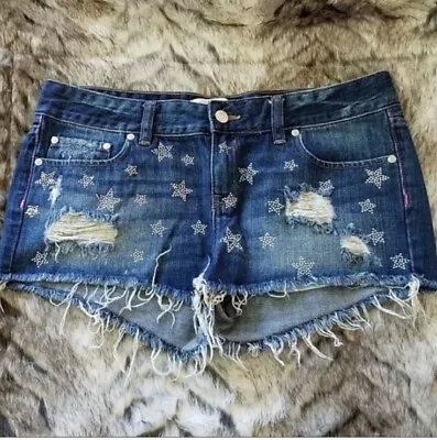 PINK Rhinestone Stars Distressed Shorts • $34