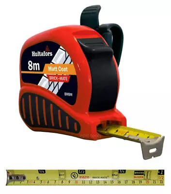 New Hultafors Fisco 8m Brick Mate Metric Builders Block Counting Tape Measure • £34.95