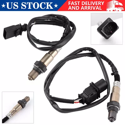 2Pcs Upstream & Downstream O2 Oxygen Sensor For 14-10 VW Beetle Golf Passat 2.5L • $44.99