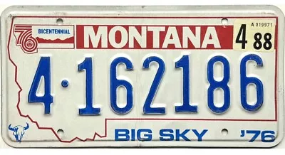 *BARGAIN BIN*  1976 Base 1988 Montana License Plate Missoula County #162186 • $8.99