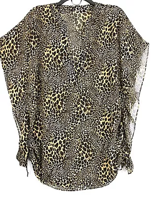 VICTORIA'S SECRET Chiffon Caftan Cover Up Size Medium Animal Print Retail $78 • $15