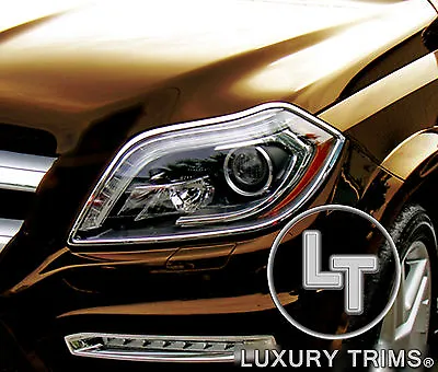 Mercedes GL X166 GL450 Chrome Headlight Trim Bezels By Luxury Trims 2013-2016 • $129.99