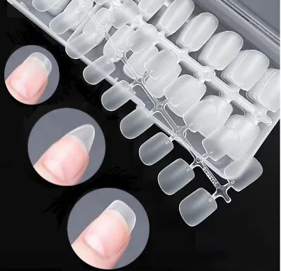 Soft Gel Nail Tips 240 PCS Nail Art Extension False Nails- Almond Square Oval • £3.99