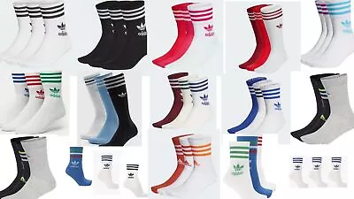 Adidas 3 Pairs Socks Crew Blue/Crew Navy Red Size -6-8-8-11-13--30 COLOUR Multi • £14.99