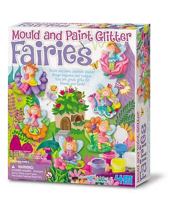 Mould And Paint Kit Toy For Girls Glitter Fairy Fridge Magnets Badges Age 5+ • £14.99