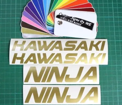 £5.88 • Buy Set Of Personalised Stickers Kawasaki Ninja Vinyl Decal Adhesive Gold Colour