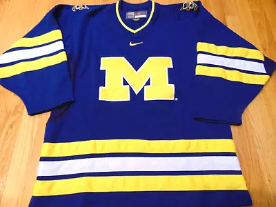 Nwot Vintage Nike Bauer Ncaa Michigan Woverines Hockey Jersey Size M • $84.99