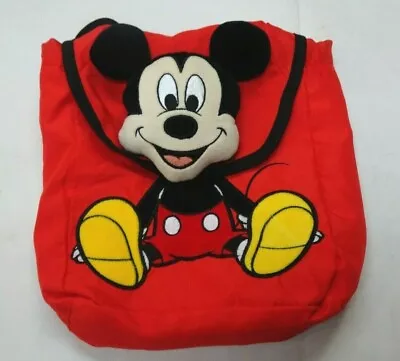 Adorable Disney Mickey Mouse Backpack W/Plush Mickey Head-Adjustable Straps*11  • $19.99