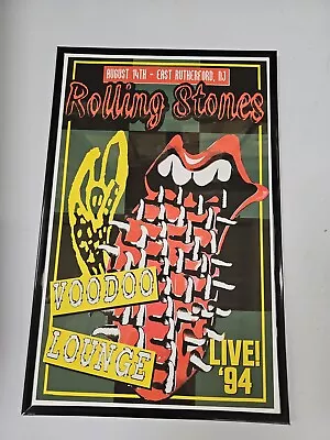 The Rolling Stones Voodoo Lounge Tour Framed Concert Poster Rutherford NJ • $21.99