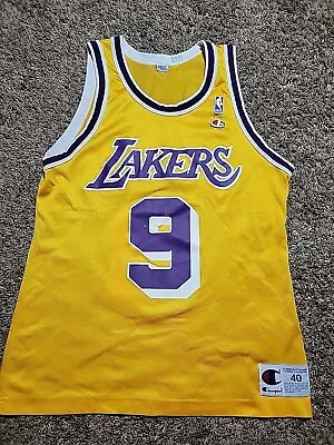 Vtg CHAMPION LOS ANGELES Lakers NICK VAN EXEL NBA JERSEY SIZE 40 Men's M YELLOW • $69.99