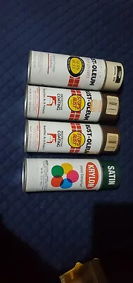 Vintage Spray Paint Cans 1-KRYLON And 3-Rust-Oleum  • $35