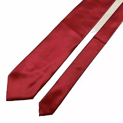 BRIONI Necktie Silk Red Satin Made In Italy Mint Condition • $87.12