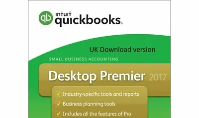 £124 • Buy Quickbooks Premier Desktop 2017 For Windows (UK Version) (Download Version)