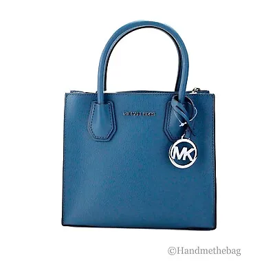 Michael Kors Mercer Medium Teal Pebble Leather Messenger Crossbody Bag • $98