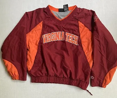 Vtg Starter Virginia Tech Pullover Windbreaker V-Neck Jacket Boys Size M (12-14) • $14.95