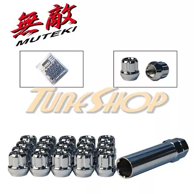 Muteki Open End Spline Tuner Lock Lug Nuts 12x1.5 1.5 Acorn Wheel Rim Chrome T • $45.95