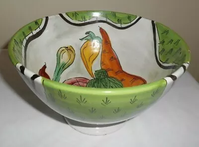 P.V. ITALY Peasant Village Pottery VEGETABLE GARDEN Bowl 7.5 D - Small Chips • $15