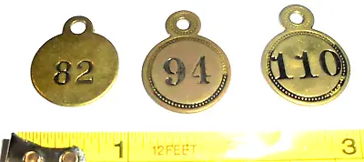 TAGS  82 94 110    Brass Metal Vintage Number Keychain  Craft Mining ( 3 ) • $14.95