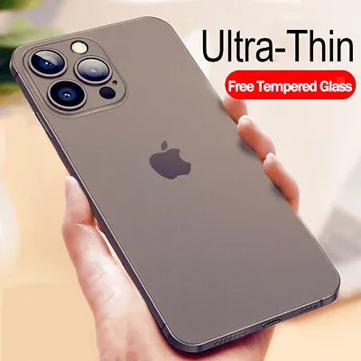 Ultra Thin Matte Case For IPhone 14 15 Pro Max 13 12 11 8 7 Shockproof 360 Cover • £2.47