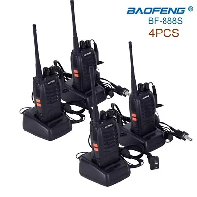 4/8X Baofeng 888S Walkie Two Way Talkies Radio PMR 16CH Long Range+Earphones Lot • £29.03