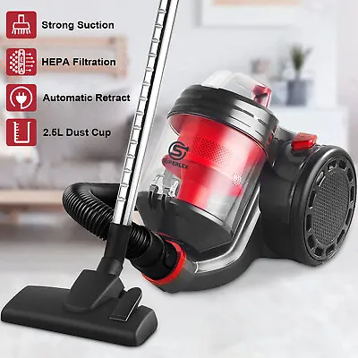 Bagless Cylinder Vacuum Cleaner Hoover Compact Lightweight Powerful Cyclonic Vac • £45.88