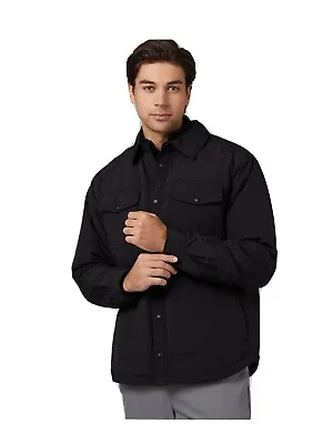 32 Degrees Men's Commuter Tech Fleece-Lined Shirt Jacket Black  Size Medium • $29