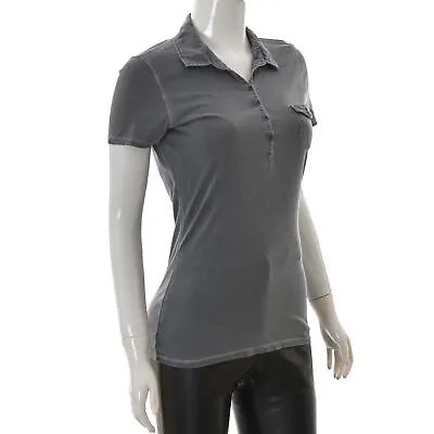 Marc O'Polo Womens Polo Neck Tee Shirt Short Sleeve Half Button Closure XS Grey • £25.94