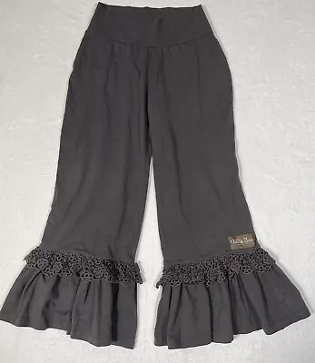 Matilda Jane Womens Trail Runner Big Ruffles Pants Brown Grey Size Small • $24.99