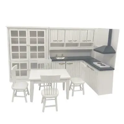 1/12 Scale Dolls House Miniature Room Furniture White Modern Kitchen Set • $43.19