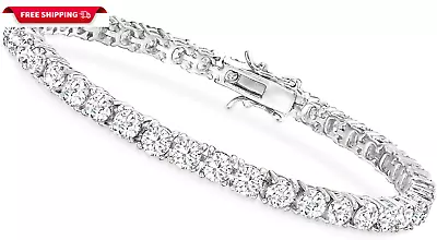 Moissanite Tennis Bracelet 925 Sterling Silver Adjustable Bracelet D Color VVS1 • $19.71