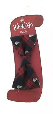 Ho Ho Ho Mens Christmas Blue And Red Plaid Snowman Bow Tie Holidya • $14.09