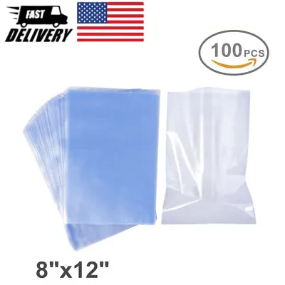 100x Heat Shrink Bag Wrap Film Packaging Seal 8 X12  Clear PVC Shrinkable • $13.99