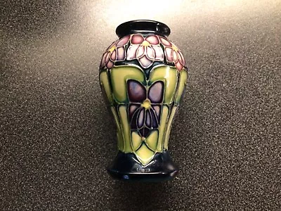 Modern Moorcroft Baluster Vase Decorated With Violets 3 3/4  Tall Perfect Cond. • $40.99