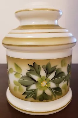 Davis-Lynch W.V. Hand Painted Milk Glass Vintage Cookie/Candy Jar W/Lid • $17