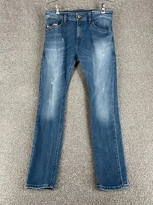 Diesel Jeans Adult 29X30 Blue Thommer Slim Skinny Fit Distressed Stretch Mens • $68.99