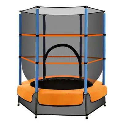 $121.99 • Buy 4-5ft-trampoline-round-trampolines-kids-enclosure-safety-net-padding-outdoor-...