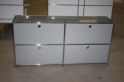 USM Haller Sideboard 15m Wide Shelf IN Medium Grey 4 Compartments 4 Flaps Shelf • £1749.97