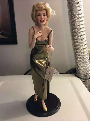 Franklin Mint Marilyn Monroe Porcelain Doll 17” Always Marilyn With Stand • $149.99