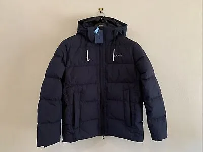 Gant Men's Alta Down Jacket Relaxed Fit Blue Size M New With Tag's RRP £350 • £135