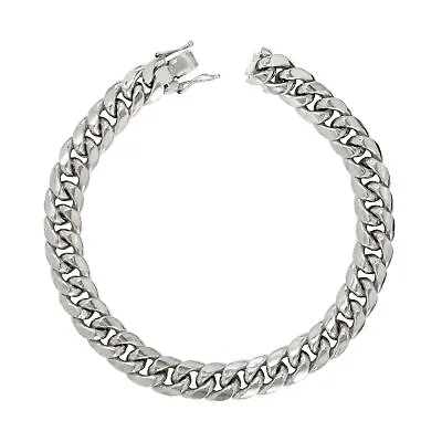 10K White Gold Mens 7.5mm Miami Cuban Link Chain Bracelet Safety Box Clasp 8  • $715.98