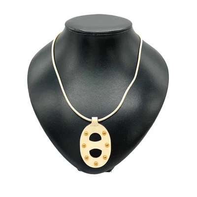 $1622.90 • Buy Hermes Shane Dunkle Necklace Pm Engraving Machete Gold Women Second Hand