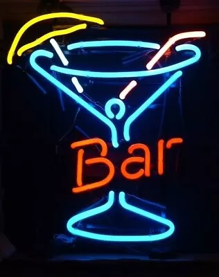 Bar Martini Cup 20  Neon Sign Light Lamp Decor With Dimmer • $174.99