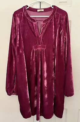 Easel Long Sleeve Dress Magenta Large • $25