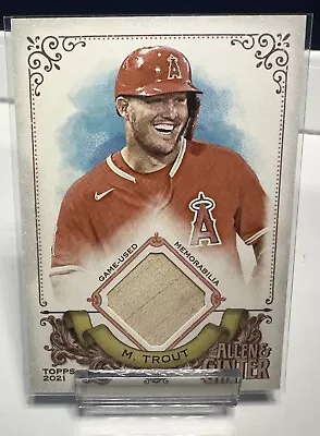 2021 Allen & Ginter . MIKE TROUT  . BAT   RELIC   CARD . ANGELS SUPER STAR • $25