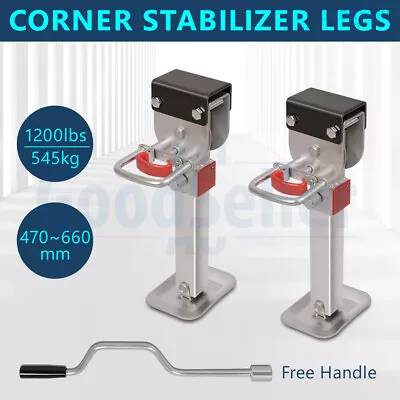 470-660mm 2PCS Drop Down Corner Steadies Stabilizer Legs Caravan Camper Trailer • $115.95