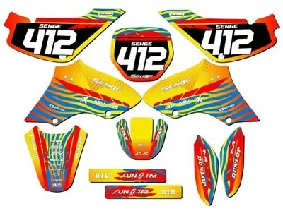 All Years JR 80 TIGRE Yellow Senge Graphics Kit Compatible With Suzuki • $135.15